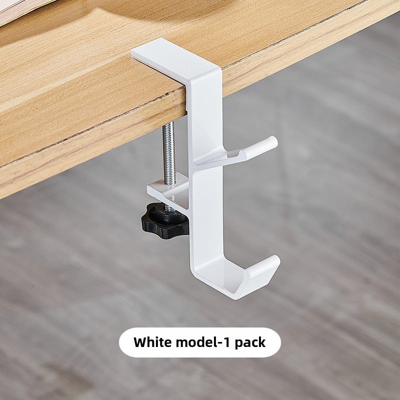 Desk Side Bag Hanger Hook for Office and Dorm Black and white 2 Pack - Image 2