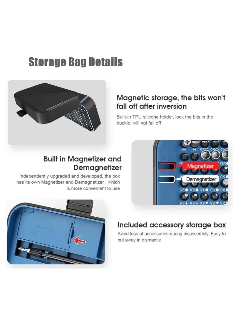 COOLBABY Precision Screwdriver Set New Version 130 in 1 Screwdriver Kit with 120 Screwdriver Bits Repair Tool Kit With Magnetizer For Smart Phone Household(Blue)  - Image 5