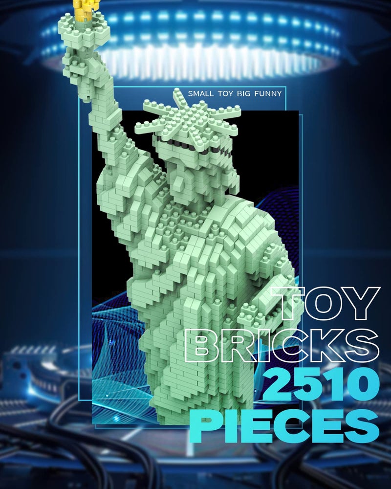 dOvOb Statue of Liberty Micro Mini Blocks Building Set (2510PCS) - Architectural Model Toys - Image 4