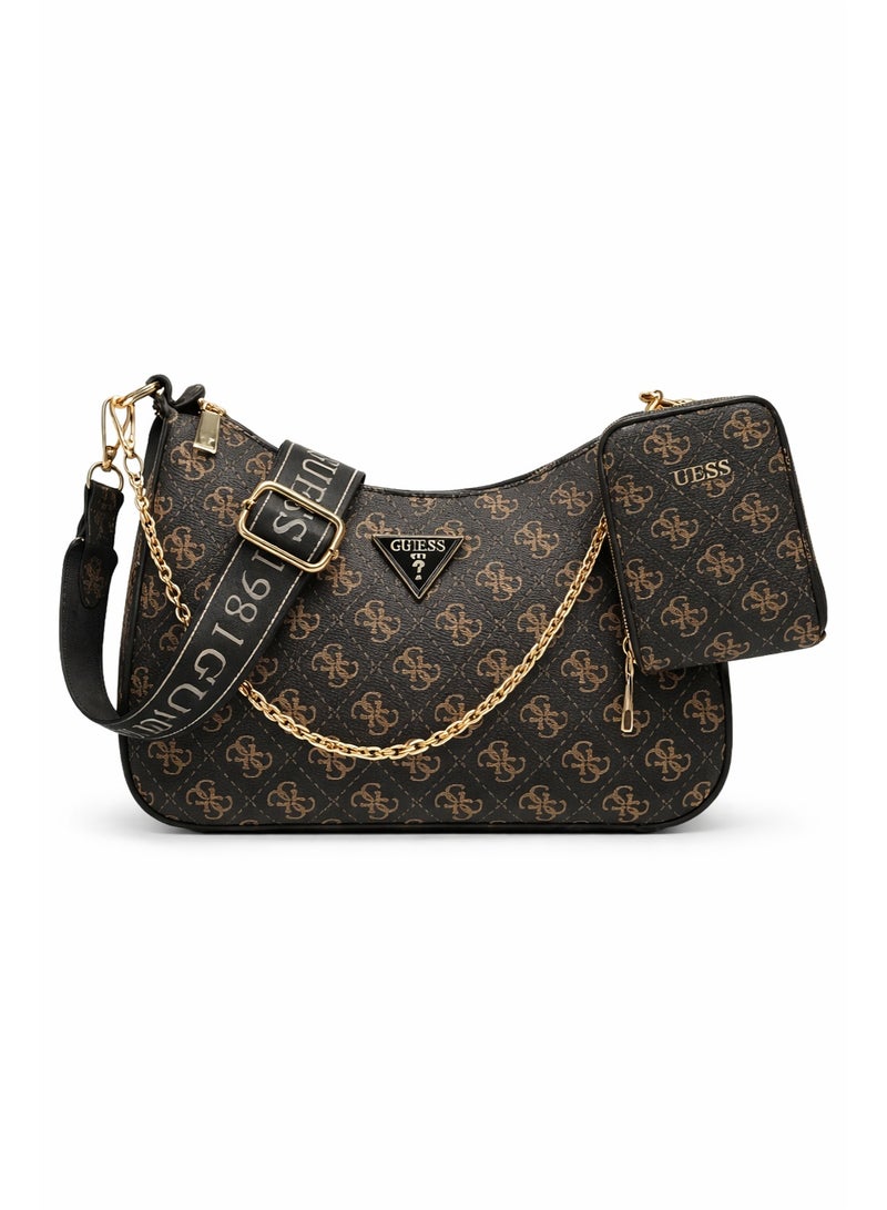 جس طقم حقيبة كتف نسائية 3 في 1 من جيس نويل – بني بشعار 4G - Image 1