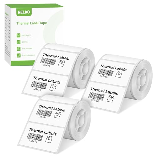 Nelko Thermal Labels for Nelko PM220 Label Maker, 2'' x 1.18'' (50x30mm) Thermal Sticker Label, Waterproof, Multi-Purpose Label Tape, 3 Roll of 230 Self-Adhesive Thermal Paper (White) - Image 1