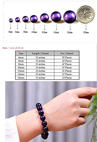 tochispa Nature Stone Purple Tiger Eye Beads for Jewelry Making DIY Bracelet Necklace (8mm) - Image 4