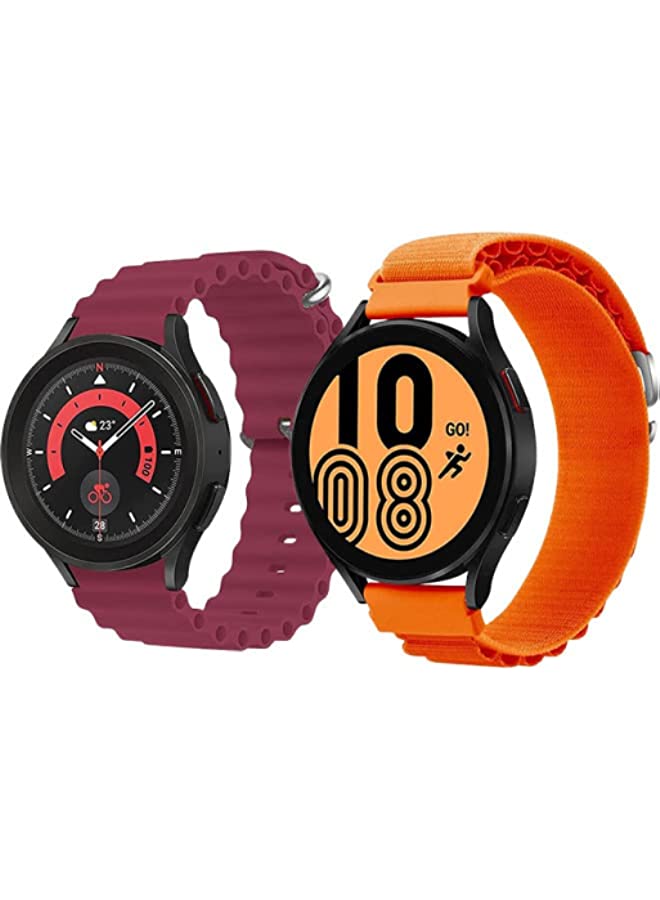 IAF Silicone Ocean Strap 22mm Watch Adjustable Loop with Buckle Sports Strap and Alpine Loop Band Nylon Sport Strap with Metal G‑Hook Replacement Wristband LavenderWhite