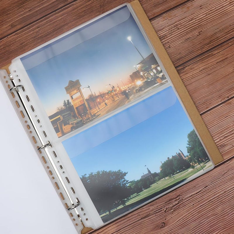 Mogoostry A4 Binder Pockets Zipperless Cash Envelopes 2 Pocket Binder Sleeves with Flap Binder Pouches Loose Leaf Inserts Folder Photocard Sleeve Filing Bags - Image 5