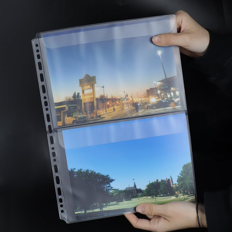 Mogoostry A4 Binder Pockets Zipperless Cash Envelopes 2 Pocket Binder Sleeves with Flap Binder Pouches Loose Leaf Inserts Folder Photocard Sleeve Filing Bags - Image 3
