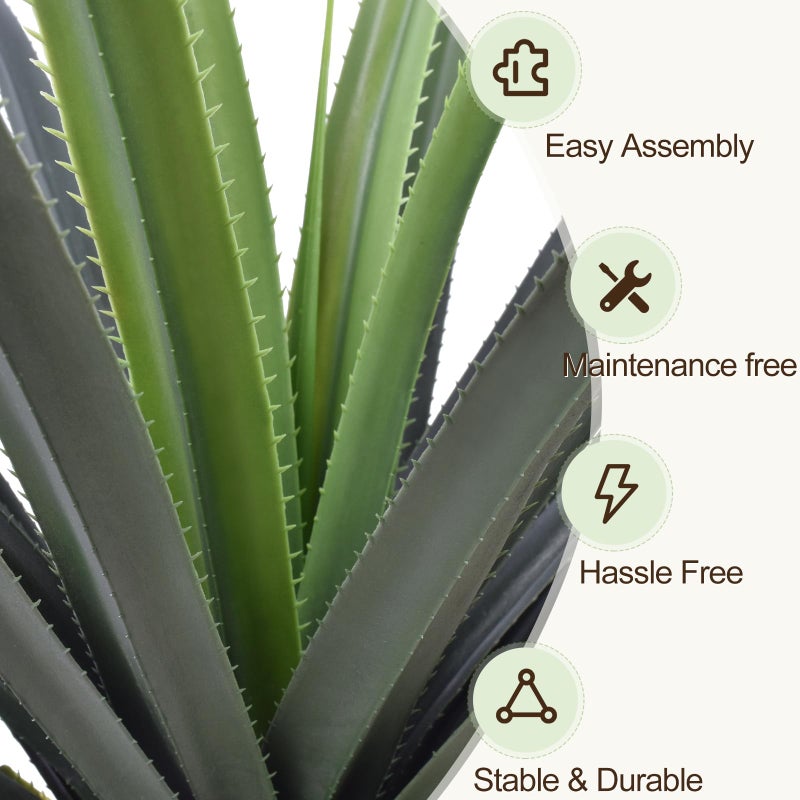 Keeplush 4ft Artificial Spiked Agave Plant, 48inch Faux Agave Plants Indoor Realistic Floor Plant Perfect for Front Porch, Patio, Indoor Outdoor Home, Office Decor (Set of 2) - Image 4