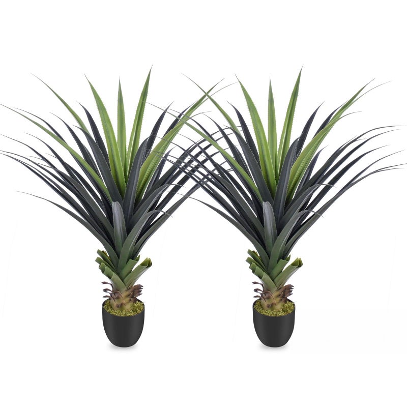 Keeplush 4ft Artificial Spiked Agave Plant, 48inch Faux Agave Plants Indoor Realistic Floor Plant Perfect for Front Porch, Patio, Indoor Outdoor Home, Office Decor (Set of 2) - Image 1