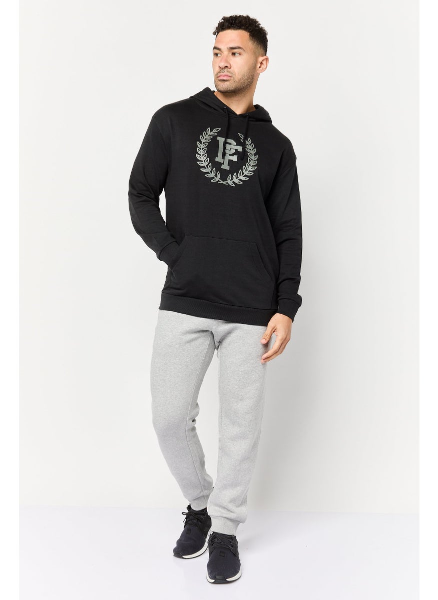 Paul Frank Men Long Sleeves Brand Logo Hoodie, Black  - Image 3