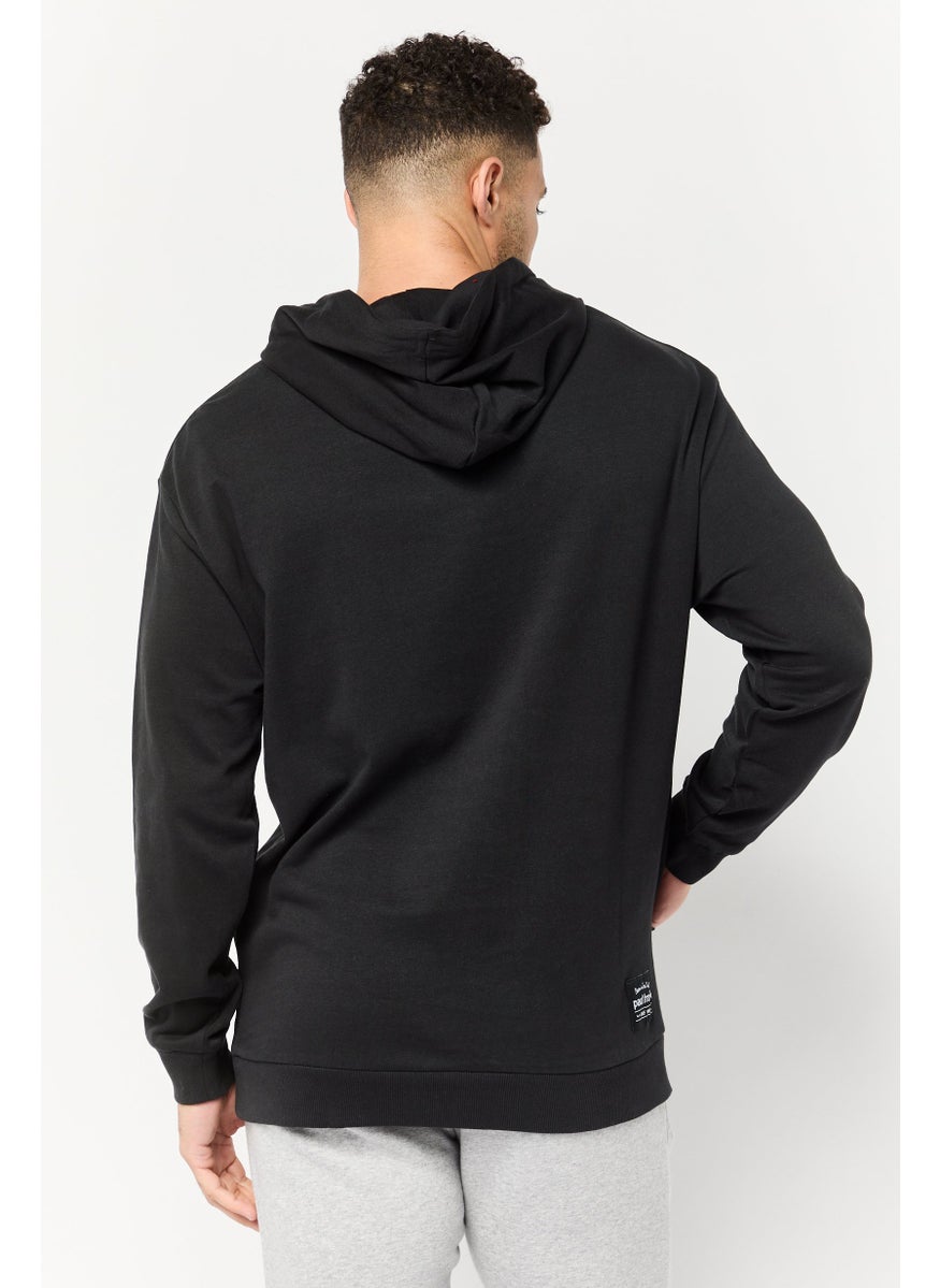 Paul Frank Men Long Sleeves Brand Logo Hoodie, Black  - Image 2