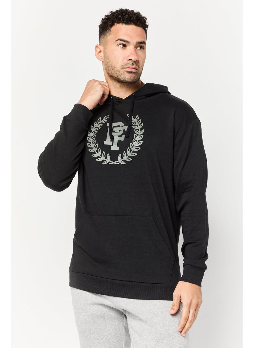 Paul Frank Men Long Sleeves Brand Logo Hoodie, Black  - Image 1
