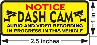StickerTalk Notice Dash Cam Vinyl Stickers, 2.5 inches by 1 inch - Image 2