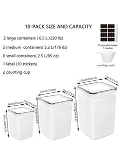 Generic 10-Pack Large capacity Food Storage Container,  Grain and Dry Food Storage Container, With Lock Buckle Food Kitchen Storage Organization, Suitable For Home and Kitchen (10-Pack)  - Image 2