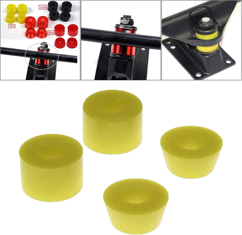 كلاراكو 4 قطع من جلبات ألواح التزلج، جلبات محاور ألواح التزلج الطويلة، حلقات تثبيت محاور ألواح التزلج - Image 4