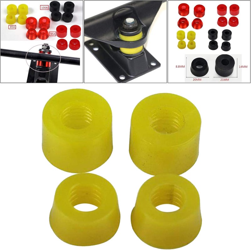 كلاراكو 4 قطع من جلبات ألواح التزلج، جلبات محاور ألواح التزلج الطويلة، حلقات تثبيت محاور ألواح التزلج - Image 2