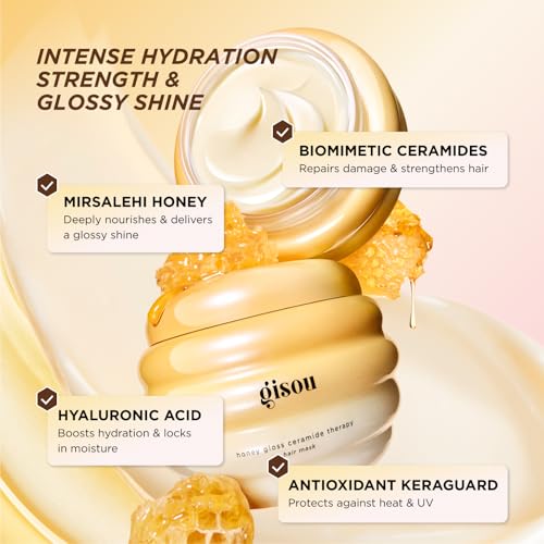 Gisou Honey Gloss Ceramide Therapy Hair Mask Mini – Deep Repair & Hydration with Mirsalehi Honey, Ceramides & Hyaluronic Acid, 2.5 fl oz - Image 3