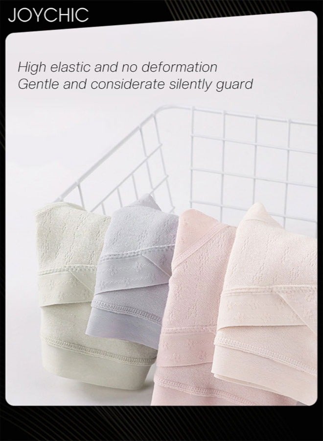 Joychic 4 عبوات من السراويل الداخلية الكبيرة الحجم بتصميم جديد، قابلة للتعديل، عالية المرونة، تمتص الرطوبة، قابلة للتنفس، مضادة للبكتيريا، مجموعة ملابس داخلية لدعم البطن للنساء الحوامل - Image 3