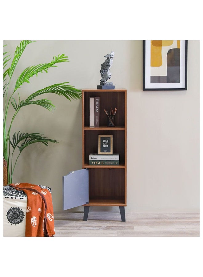 DANUBE HOME خزانة كتب من kalum مكونة من 3 طبقات من وحدات رف الكتب بتصميم عصري وخزانة تنظيم خشبية ورف عرض متعدد الوظائف للمنزل والمكتب L 39 × العرض 40 × الارتفاع 116 سم كرزي/رمادي داكن - Image 3