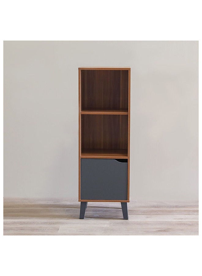 DANUBE HOME - Kalum Bookcase 3 Layer Modular Book Shelf Cabinet Modern Design Wooden Organiser Cupboard Multifunctional Display Rack For Home Office L 39 x W 40 x H 116 cm Cherry/Dark Grey - Image 1