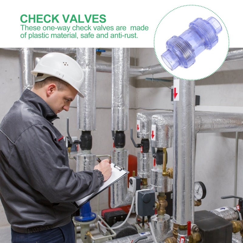 2 pcs PVC One Way Inline Check Valves Non Return Valves for Gas - Image 5