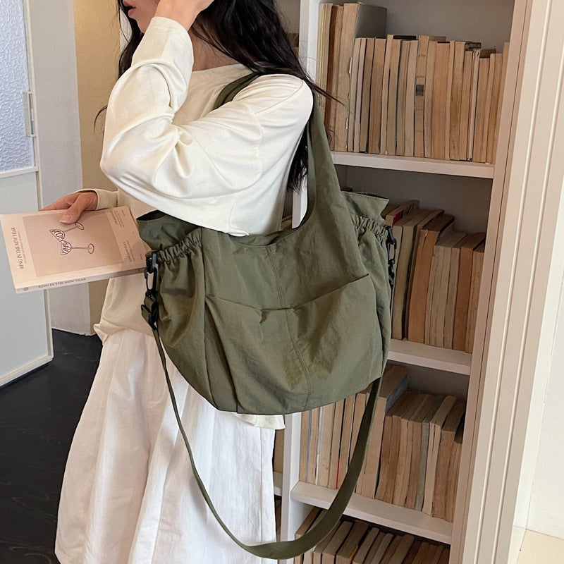 Korean Style Casual Large Capacity Bucket Bag with Multiple Pockets - Image 1