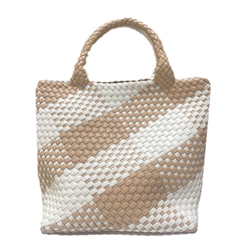 All-Match New Large Capacity Tote Bag Women'S Bag Handmade Woven Bag Women'S Color Matching Women'S Bag Shoulder Bag Woven Tote Bag - Image 5