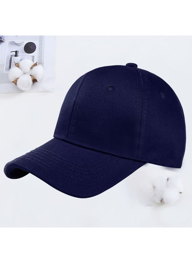 Generic - Custom Logo Cotton Baseball Caps Summer Sun Protection Navy blue - Image 1