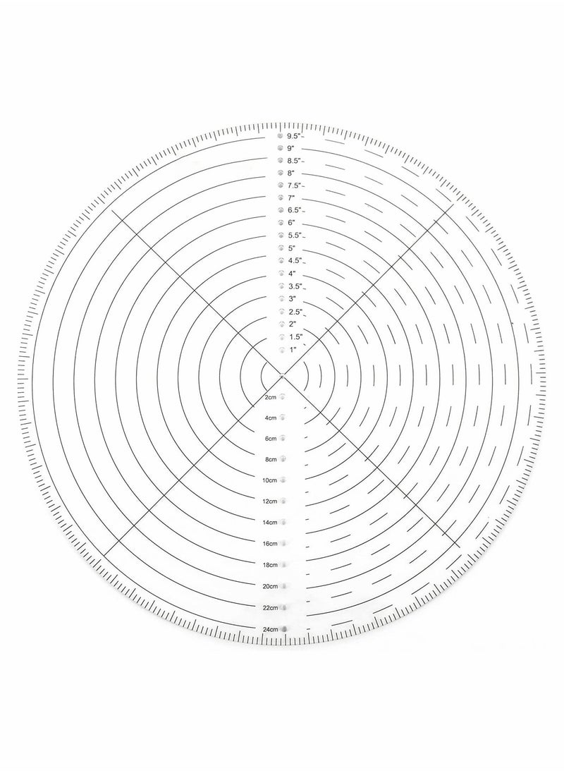 Excefore 10" Round Center Finder Compass Clear Acrylic for Drawing Circles on fabric, wood, poster board, plastic, metal, glass, composites also for irregularly shaped items, Measure Alignment Tool - Image 1