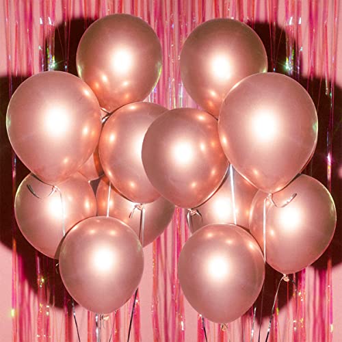 xo, Fetti xo Fetti Rose Gold Chrome Balloons 25 pk 12 Bachelorette Party Decorations Bridal Shower Birthday Party Engagement - Image 1