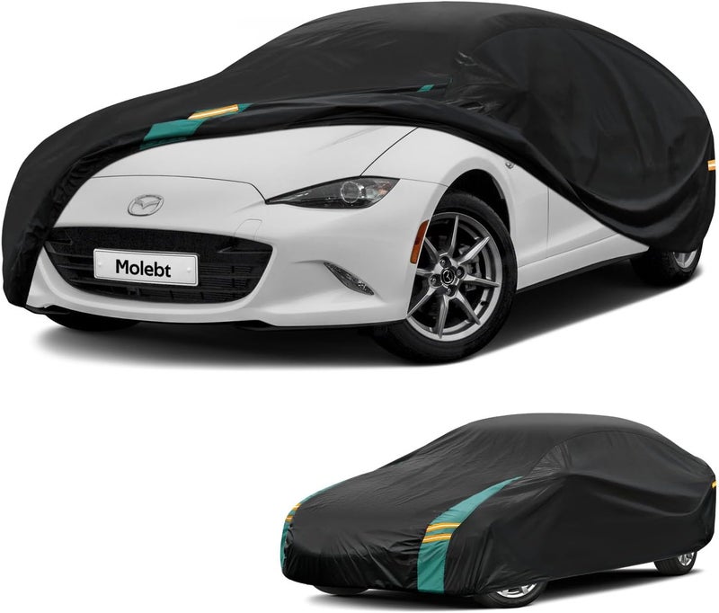 Molebt Car Cover for Automobiles All Weather Waterproof Indoor Outdoor, Universal Fit Coupe Mazda MX-5/Miata, BMW Z3, Honda S2000,Toyota Tercel, Toyota MR2 Spyder, Volkswagen Cabrio etc. - Image 1