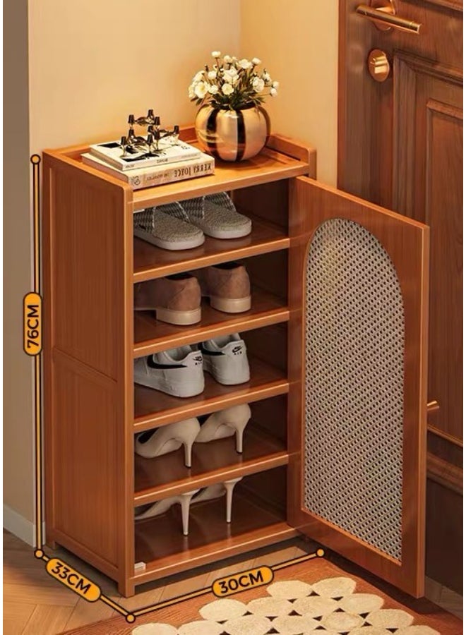 بست وان خزانة أحذية عملية وأنيقة مثالية للحفاظ على مساحة معيشة منظمة ومرتبة وجذابة 76×33×30 سم بني باب واحد 6 طبقات - Image 2