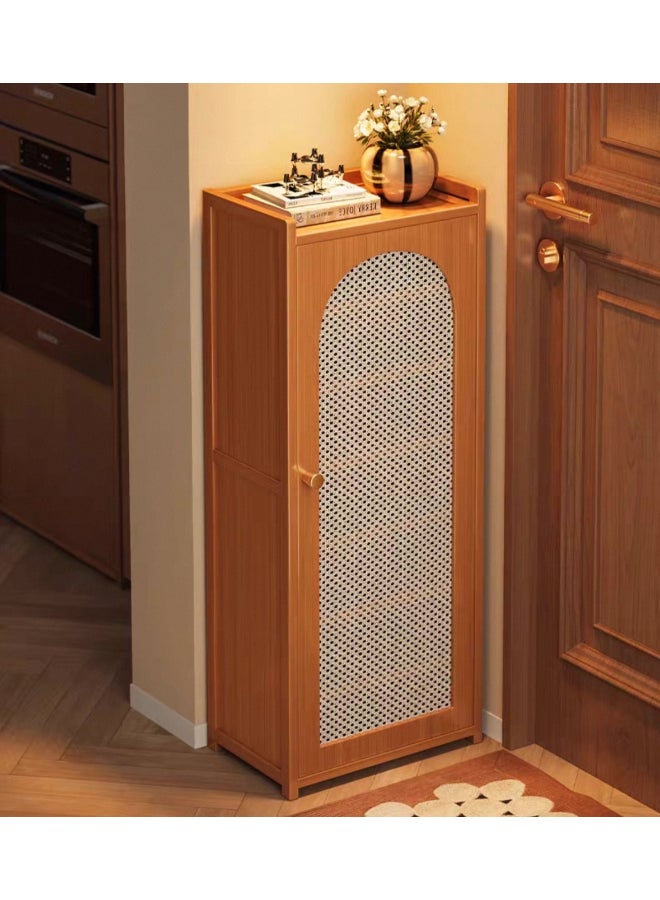 بست وان خزانة أحذية عملية وأنيقة مثالية للحفاظ على مساحة معيشة منظمة ومرتبة وجذابة 76×33×30 سم بني باب واحد 6 طبقات - Image 1