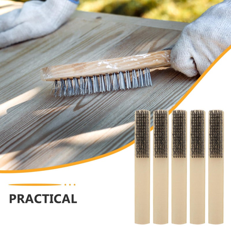 5Pcs Stainless Steel Wire Rust Removal Brush Set Heavy Duty Cleaning Tools for Motor Door Window - Image 4