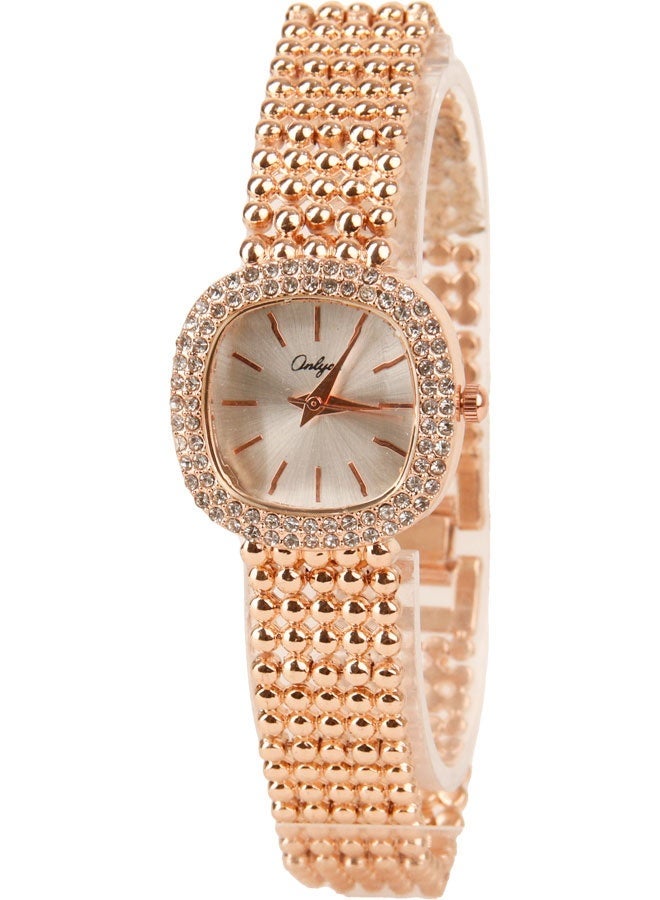 Onlyou Elegant Women’s Quartz Wrist Watch – Rose Gold Stainless Steel Strap – Elegant Square Design for Daily Use - Image 4