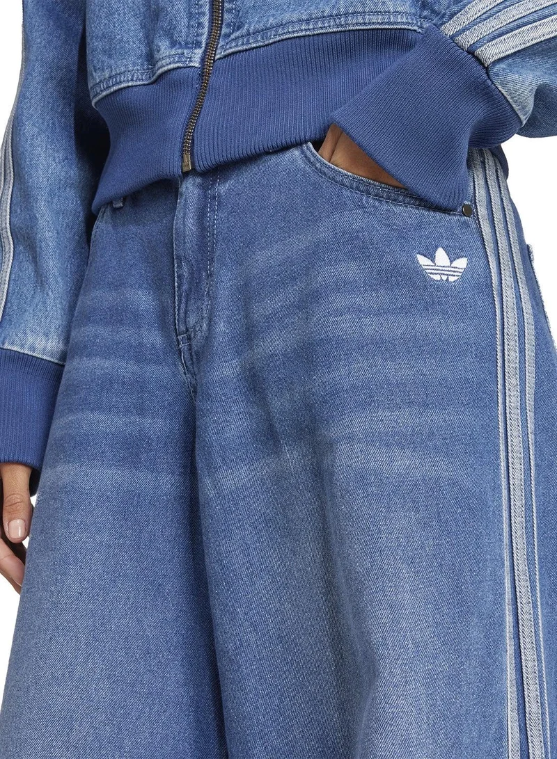 Adidas Adidas DENIM WIDE PANT Blue FASHION Trousers FOR WOMEN 40-34