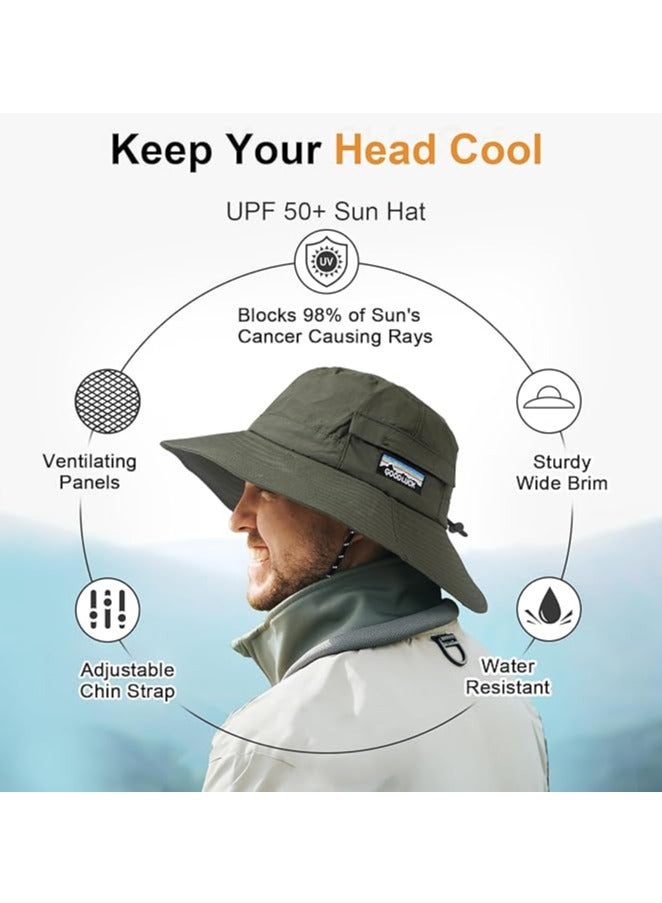 Excefore Quick Dry Bucket Sun Hat, Unisex Wide Brim UPF 50+ Summer Sun Hats Safari Hat Foldable Fishing Hat for Outdoor Activities - Image 4