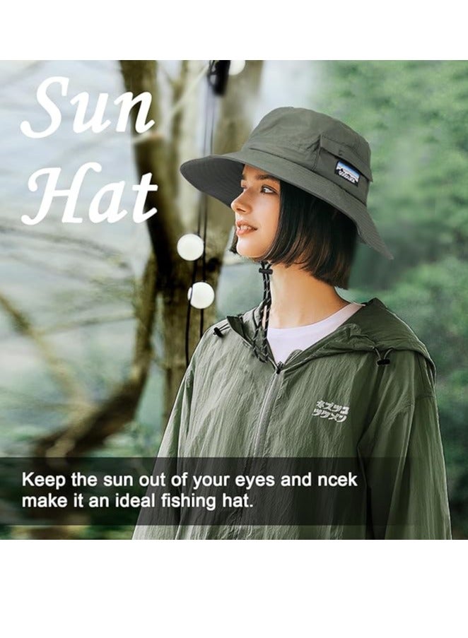 Excefore Quick Dry Bucket Sun Hat, Unisex Wide Brim UPF 50+ Summer Sun Hats Safari Hat Foldable Fishing Hat for Outdoor Activities - Image 3