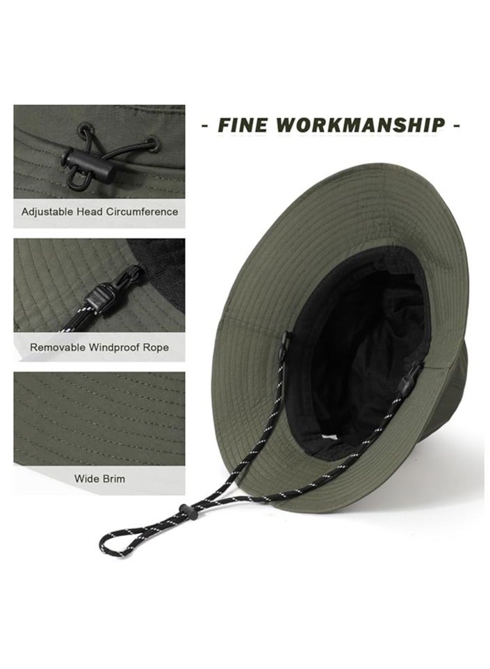Excefore Quick Dry Bucket Sun Hat, Unisex Wide Brim UPF 50+ Summer Sun Hats Safari Hat Foldable Fishing Hat for Outdoor Activities - Image 2