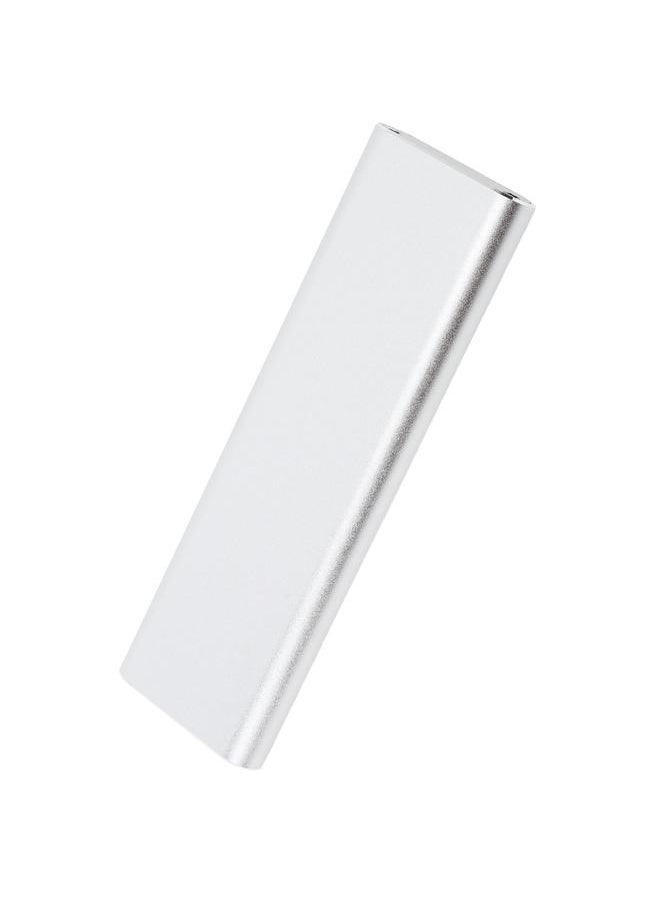 M.2 NGFF SATA B Key SSD solid state drive enclosure USB3.1 Type-C 10Gbps high-speed transmission metal hard drive enclosure silver hard drive enclosure with A/CC double-headed cable