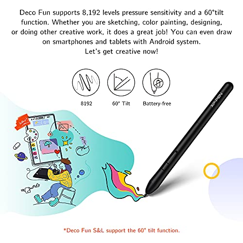 XP-PEN XPPen Deco Fun S 6x4 Inches Graphic Tablet, 8192 Pressure Levels, Battery-Free Stylus, Compact &Lightweight, Ideal for Online Teaching & Presentations, Supports Windows/Mac/Linux/Android - Green - Image 3