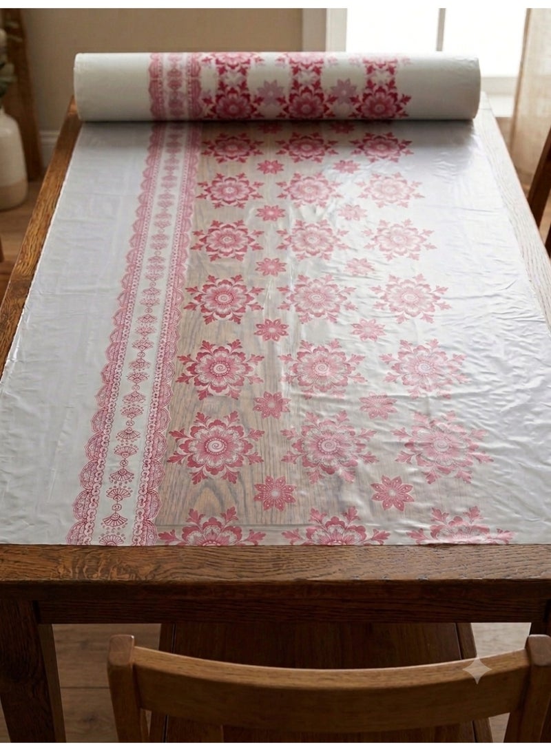 Houzi Sufra Roll Table Sheet Plastic Table cloth Printed Anti-Bacterial HDPE Disposable Table Sheet Reusable Dining Table Cover Assorted Color (180mtr x 1.42mtr x 10kg) - Image 3