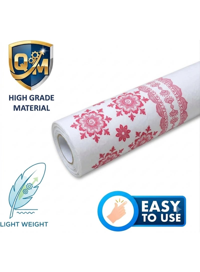 Houzi Sufra Roll Table Sheet Plastic Table cloth Printed Anti-Bacterial HDPE Disposable Table Sheet Reusable Dining Table Cover Assorted Color (180mtr x 1.42mtr x 10kg) - Image 4