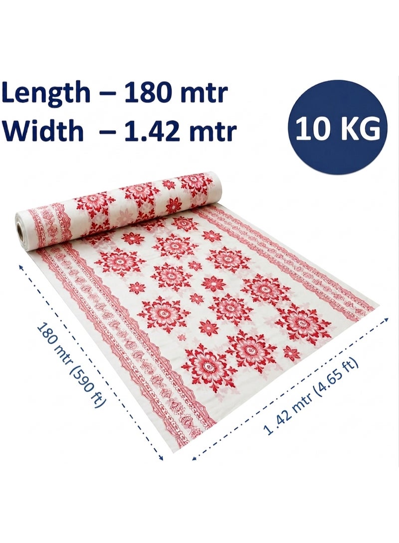 Houzi Sufra Roll Table Sheet Plastic Table cloth Printed Anti-Bacterial HDPE Disposable Table Sheet Reusable Dining Table Cover Assorted Color (180mtr x 1.42mtr x 10kg) - Image 2