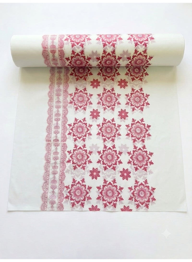 Houzi Sufra Roll Table Sheet Plastic Table cloth Printed Anti-Bacterial HDPE Disposable Table Sheet Reusable Dining Table Cover Assorted Color (180mtr x 1.42mtr x 10kg) - Image 1