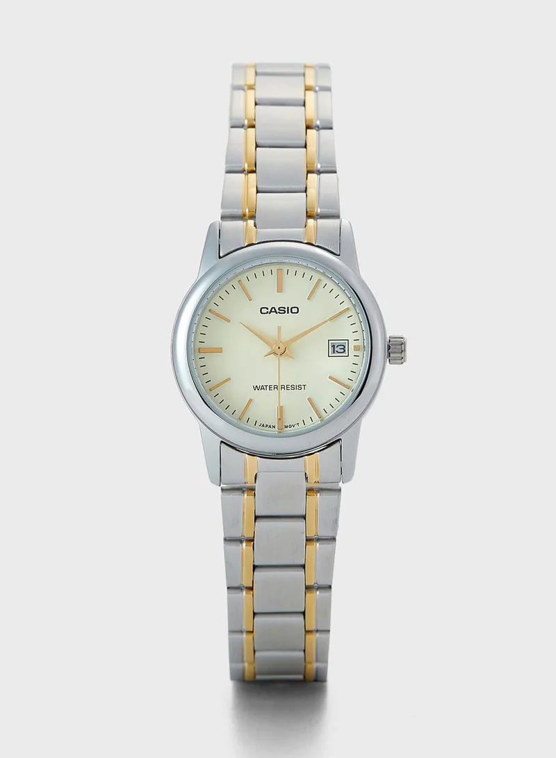 CASIO Two Tone Steel Strap Analog Watch