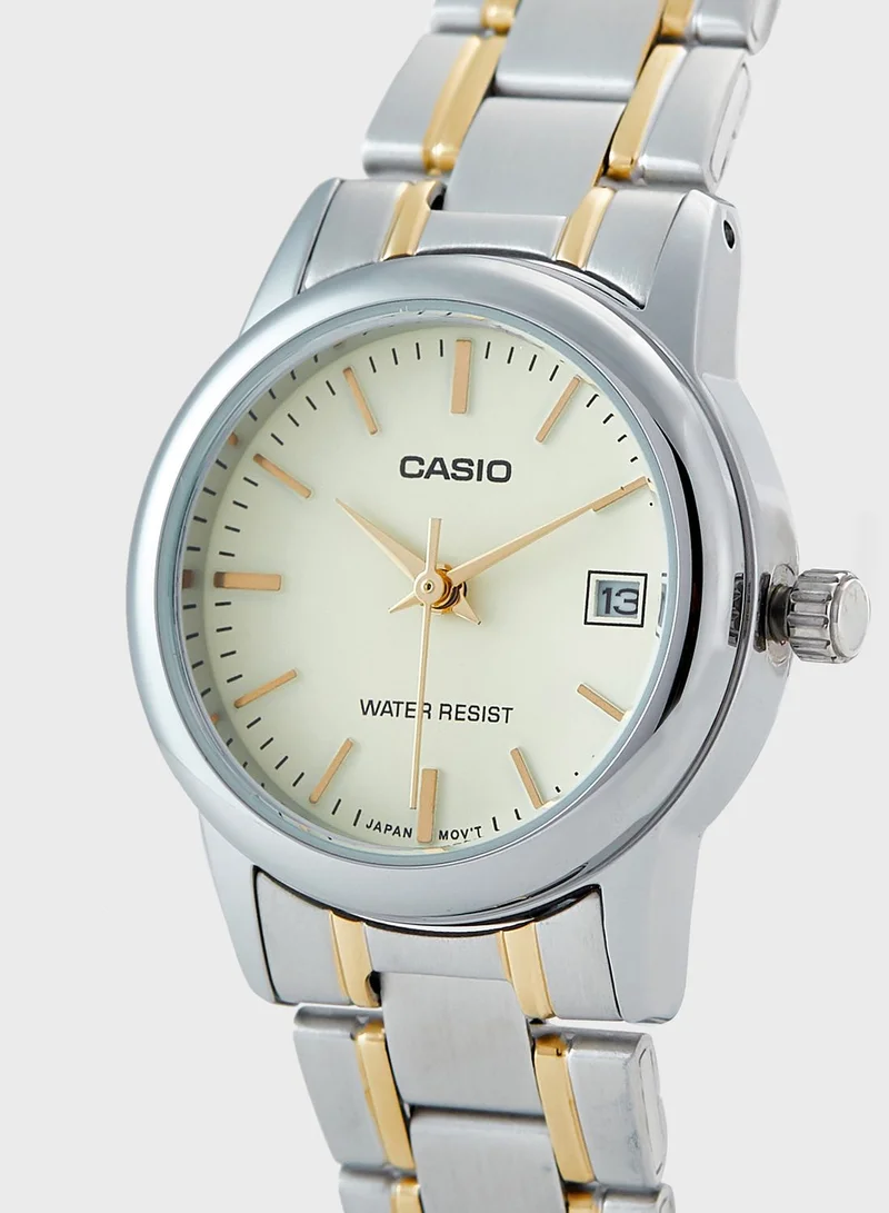 CASIO Two Tone Steel Strap Analog Watch