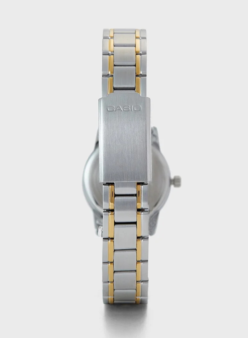 CASIO Two Tone Steel Strap Analog Watch