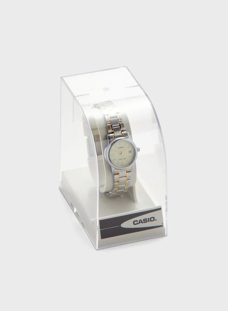 CASIO Two Tone Steel Strap Analog Watch