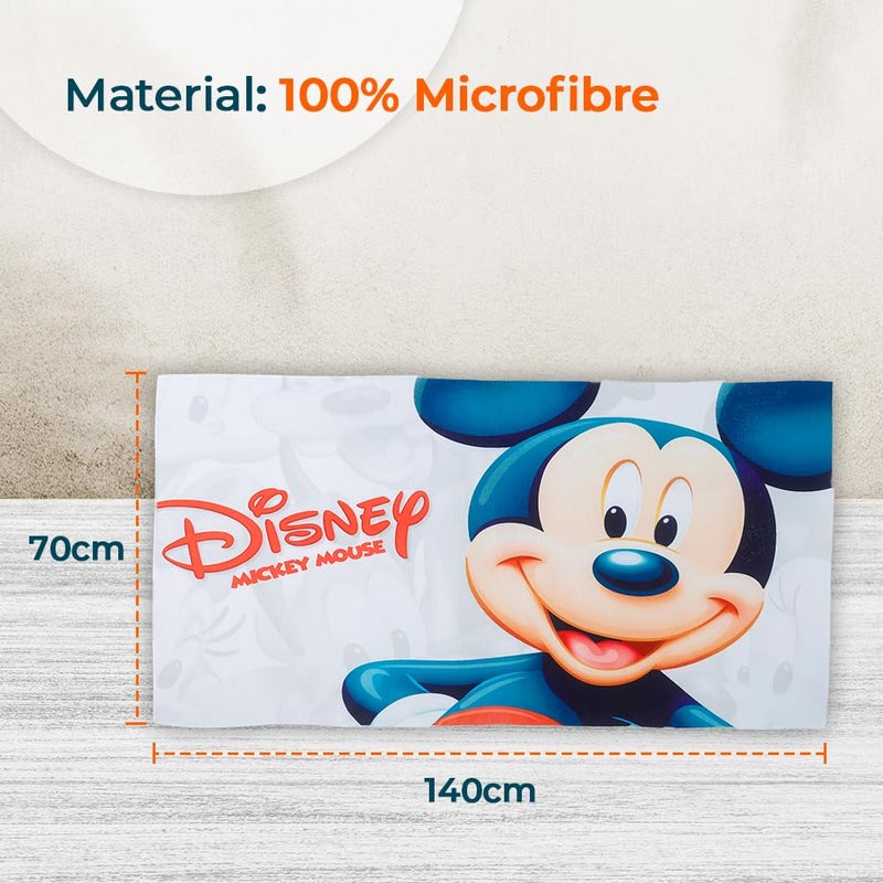 Kuber Industries Kuber Industries Disney Mickey Mouse Microfiber Soft Kids Bath Towel (White)  - Image 2