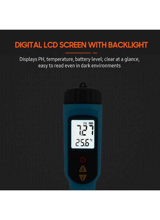 Generic - SMART SENSOR PH818M PH Meter for Food Processing 2 in 1 Food PH Tester Solution Temperature Meter LCD Backlight Digital PH Measuring Probe for Fruit Jam Paste Bread Gel Semisolid - Image 1