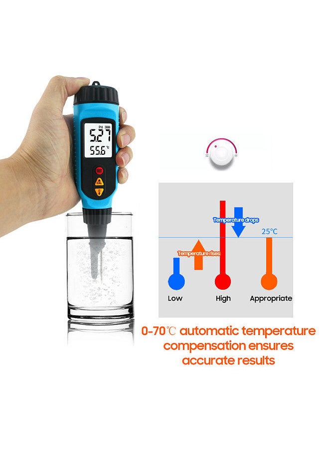 Generic - SMART SENSOR PH818M PH Meter for Food Processing 2 in 1 Food PH Tester Solution Temperature Meter LCD Backlight Digital PH Measuring Probe for Fruit Jam Paste Bread Gel Semisolid - Image 1